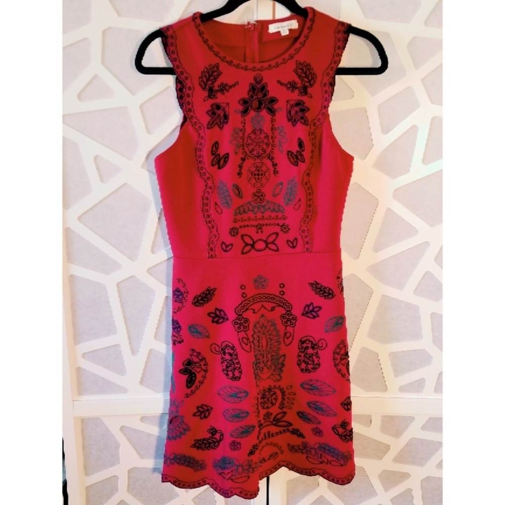 Francesca Red Embroidered Dress